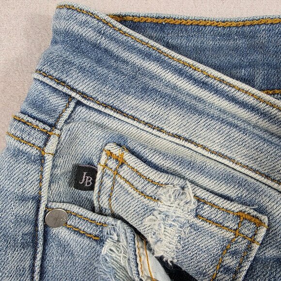 Judy Blue Jeans Womens 13/31 Blue Denim Boyfriend Fit Distressed Stretch - Picture 14 of 16